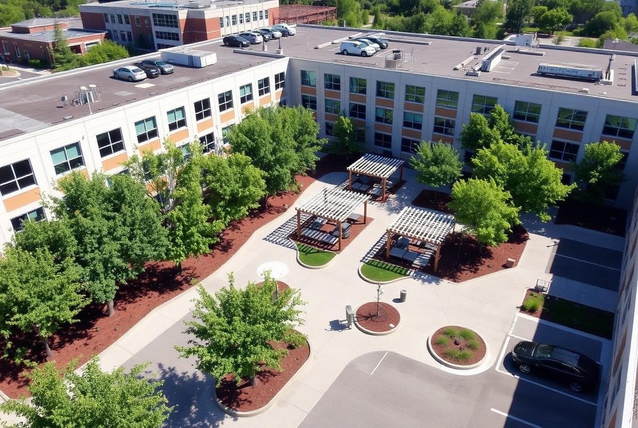 Takara Bio USA campus courtyard