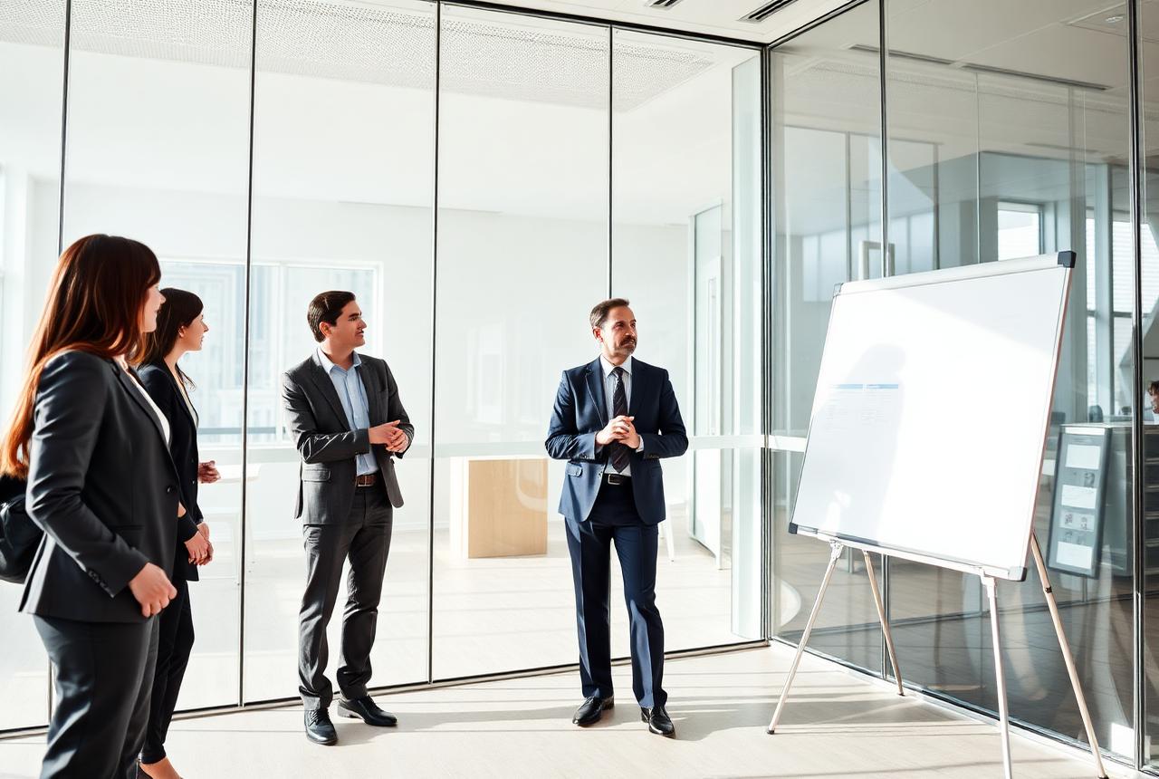 Takara Bio team reviewing company updates in a meeting room